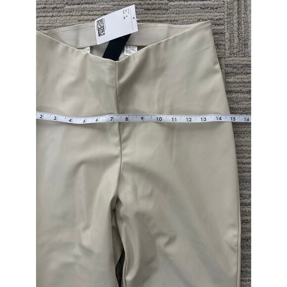 H&M Tik Tok Viral Vegan Faux Leather Pant / Cream / 6 - Picture 6 of 7